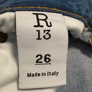 R13 Drop Crotch Denim Shorts size 26